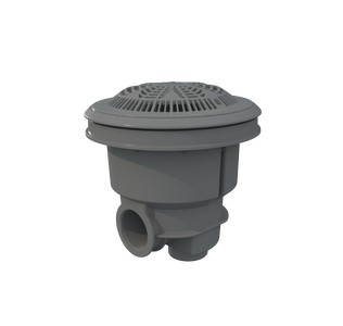 56382CL129 | Sifon NORM liner cu grilaj antivortex si insertii ABS gri deschis