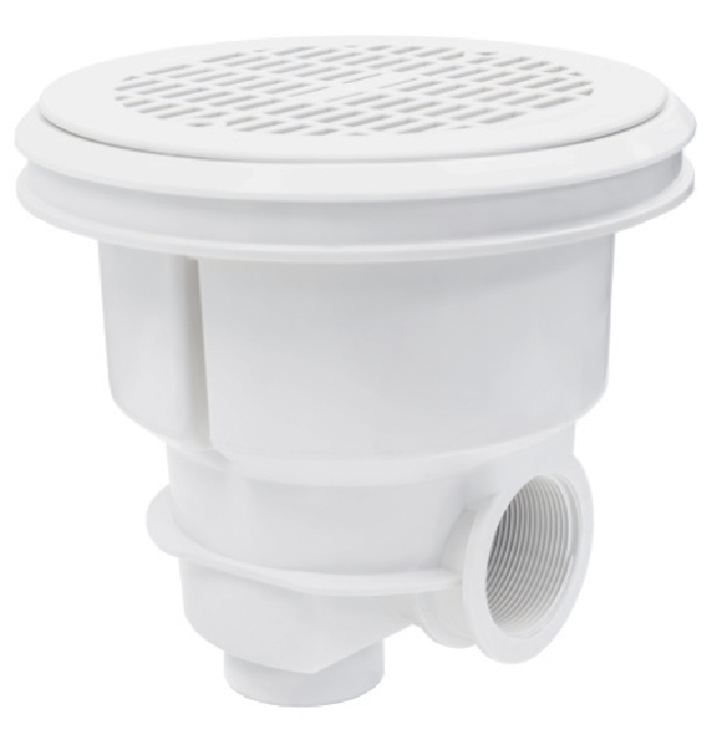 56381 | Main drain NORM Flat grille without inserts for liner pools - White