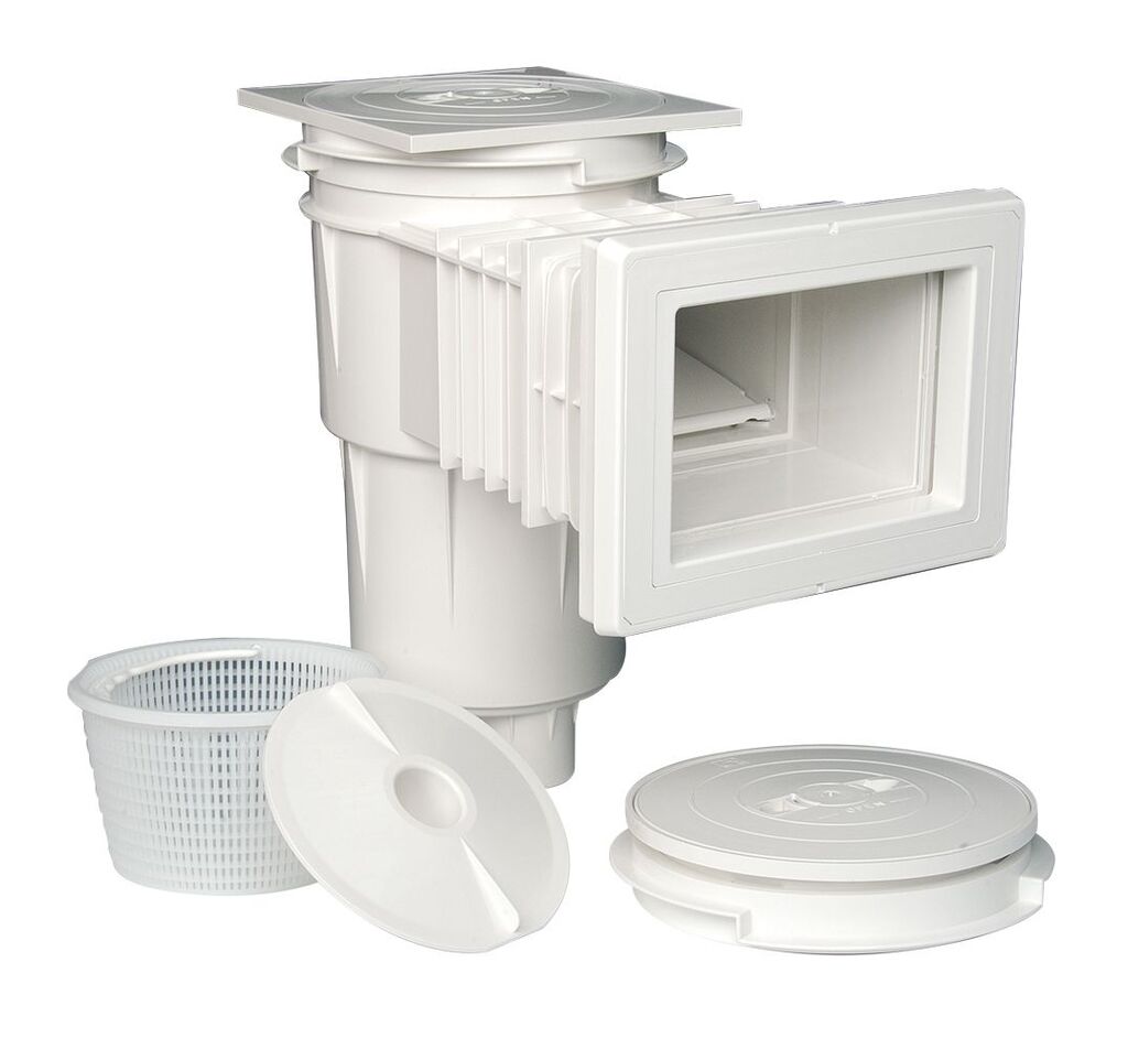 Skimmer with face plate and extended throat - for concrete pools photo
