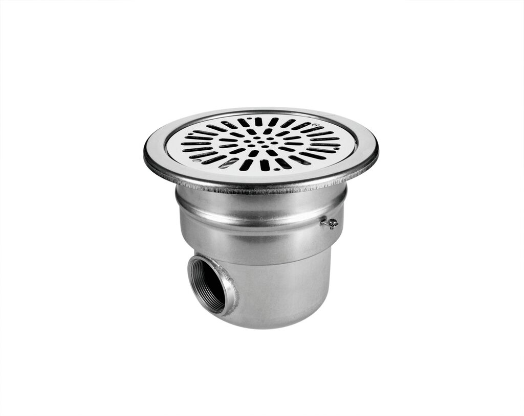 00268 | Sifon principal rotund din otel inoxidabil pentru piscina din beton iesire laterala 2"