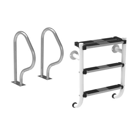 77404 | 2 + 1 marches + main courante de 470 x 800mm