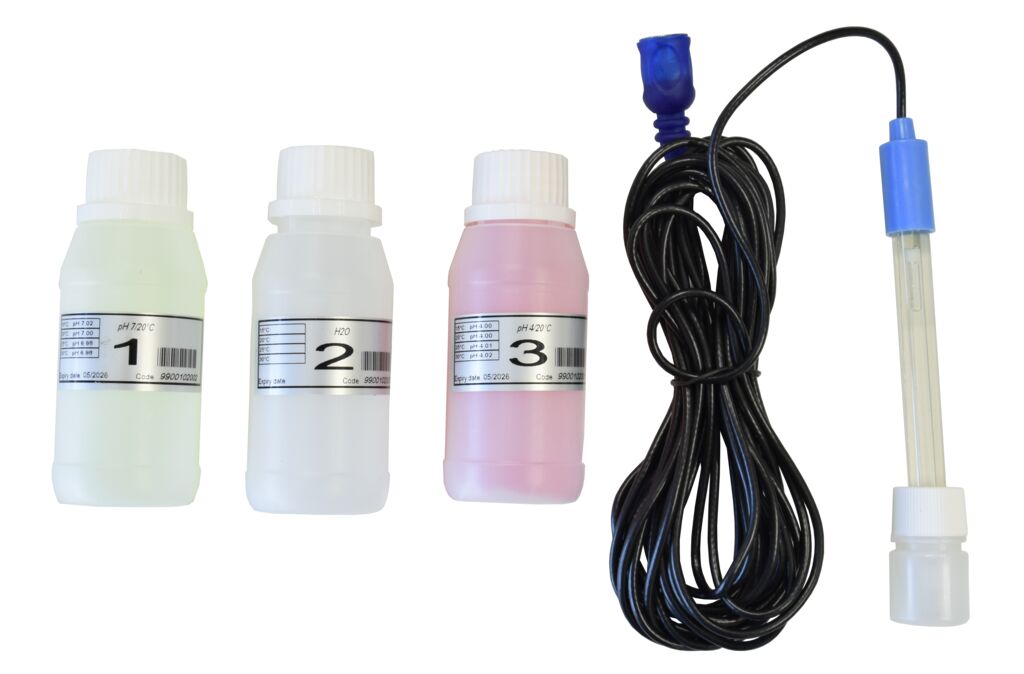 Sensor de pH com soluções de calibração photo