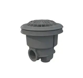56382CL129 | Sifon NORM liner cu grilaj antivortex si insertii ABS gri deschis