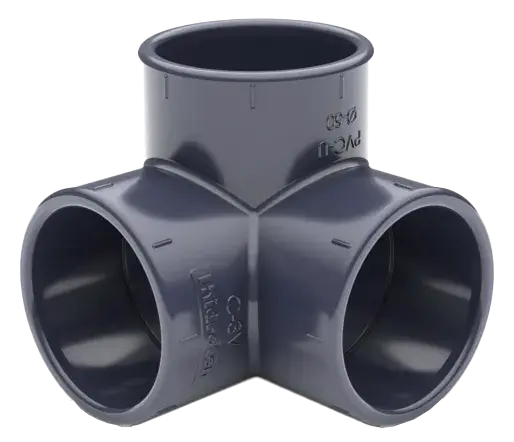 C903V50 | Coude 90° PVC 3 Voies - Ø 50 -