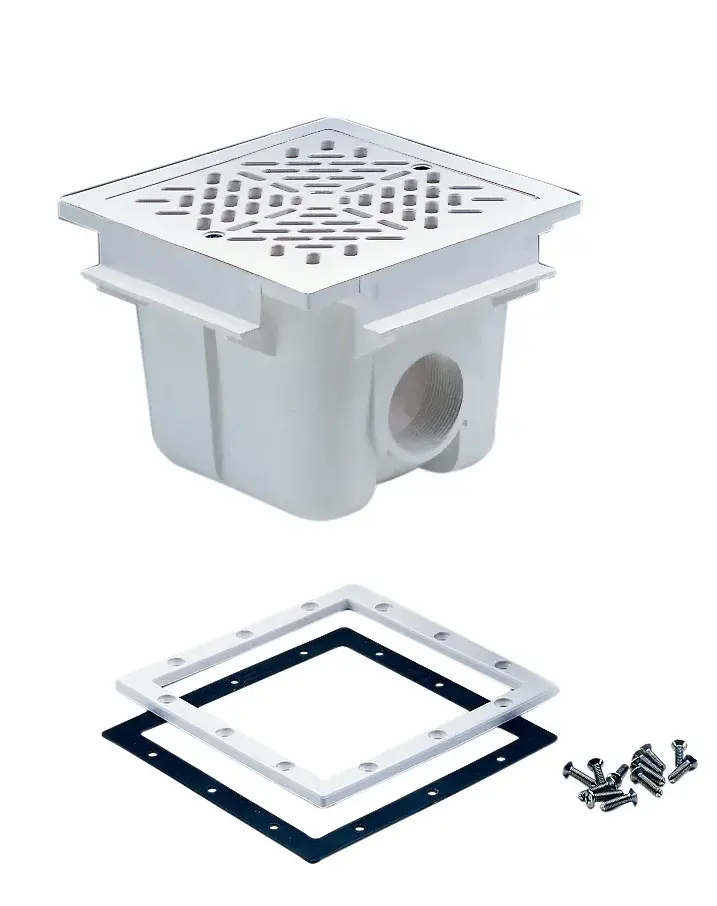 00273 | Square 210 mm x 210 mm main drain with ABS grille