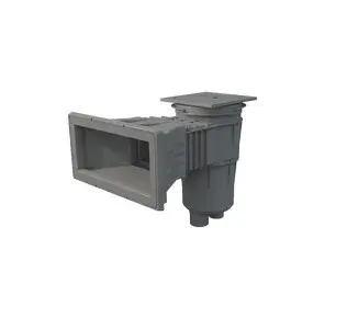 11311CL129 | Skimmer 17.5l liner, deschidere larga, rama patrata ABS gri deschis