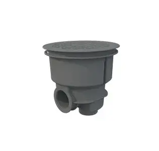 56378CL129 | Sifon NORM beton cu grilaj plat ABS gri deschis